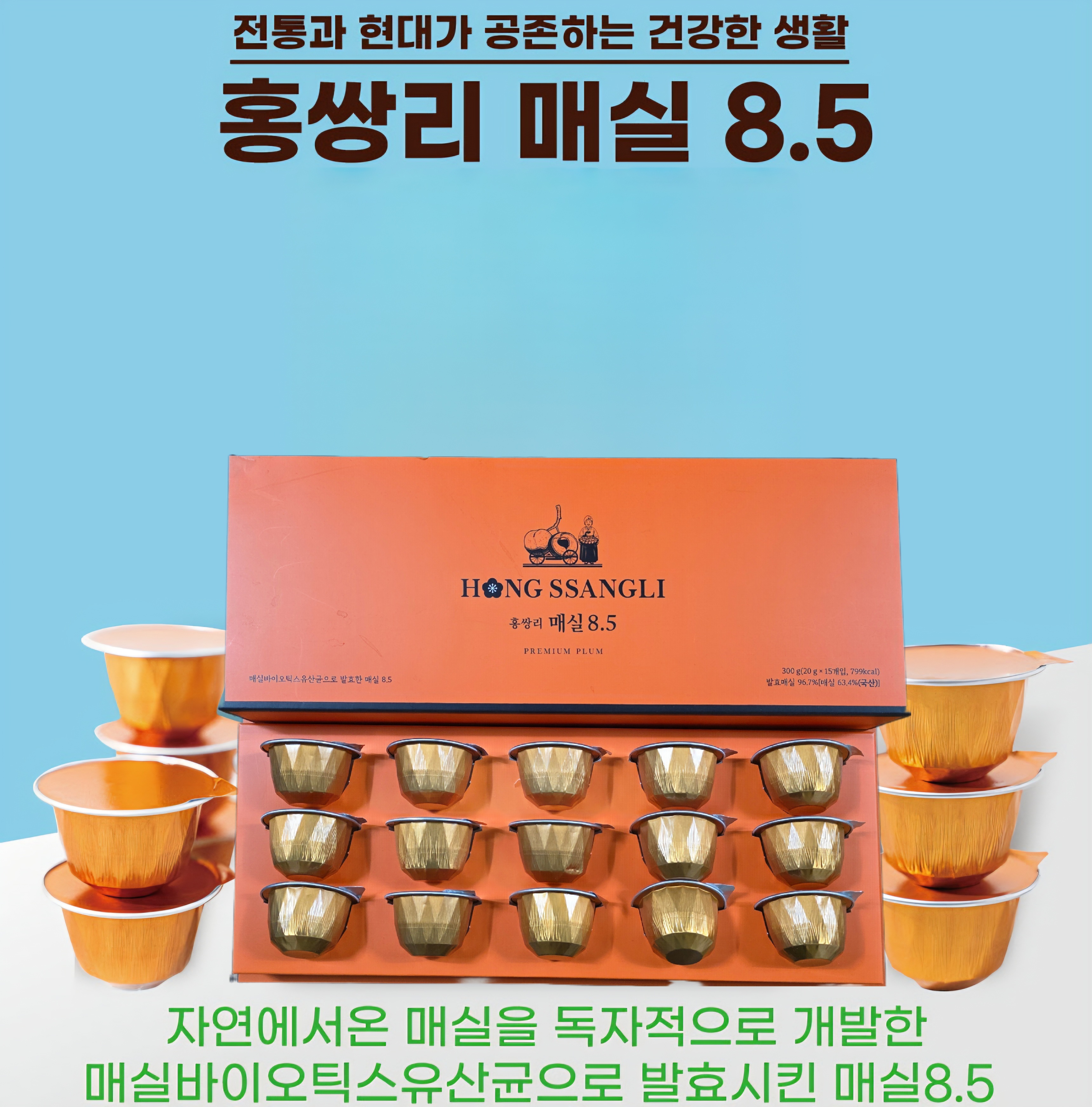 홍쌍리 청매실 8.5 반건조 매실바이오틱스 청매실 15구